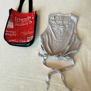 Lululemon crop tie tank - gray